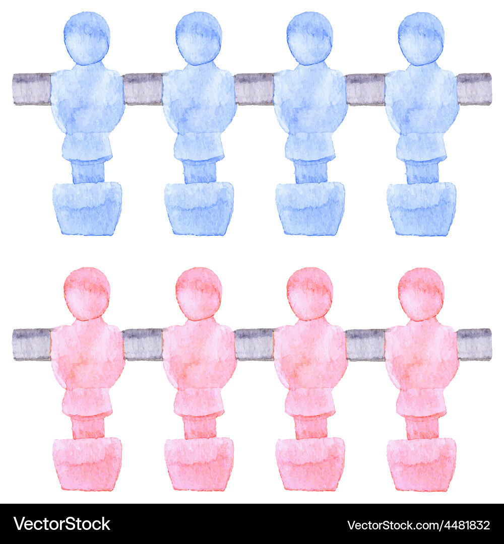 Two lines attack and defense foosball players Vector Image