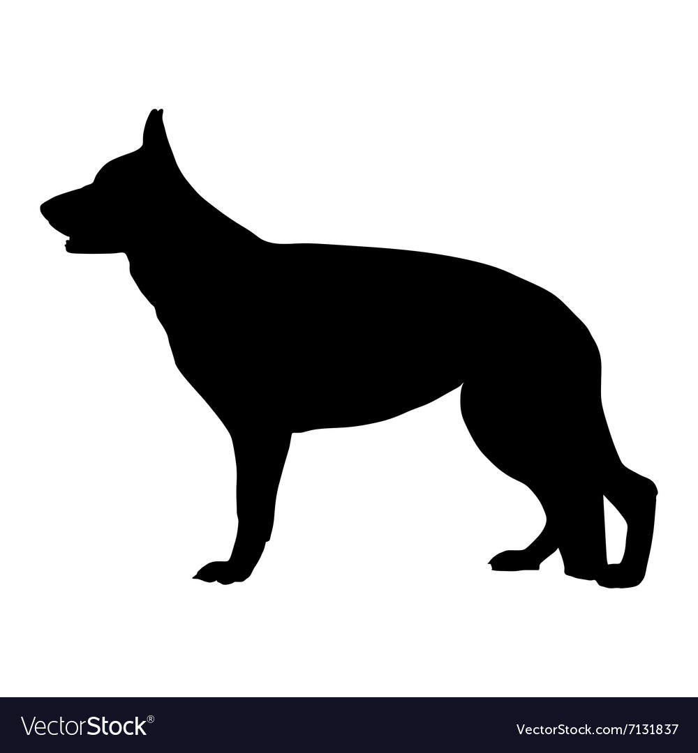 Black silhouette german shepherd dog Royalty Free Vector