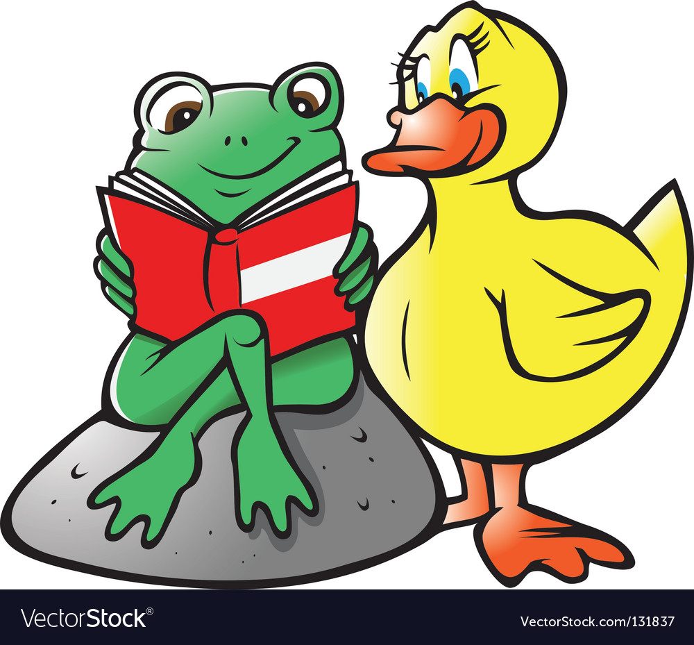 Frog duck reading