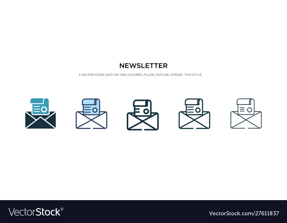 Newsletter Icon In Different Style Two Colored Vector Image