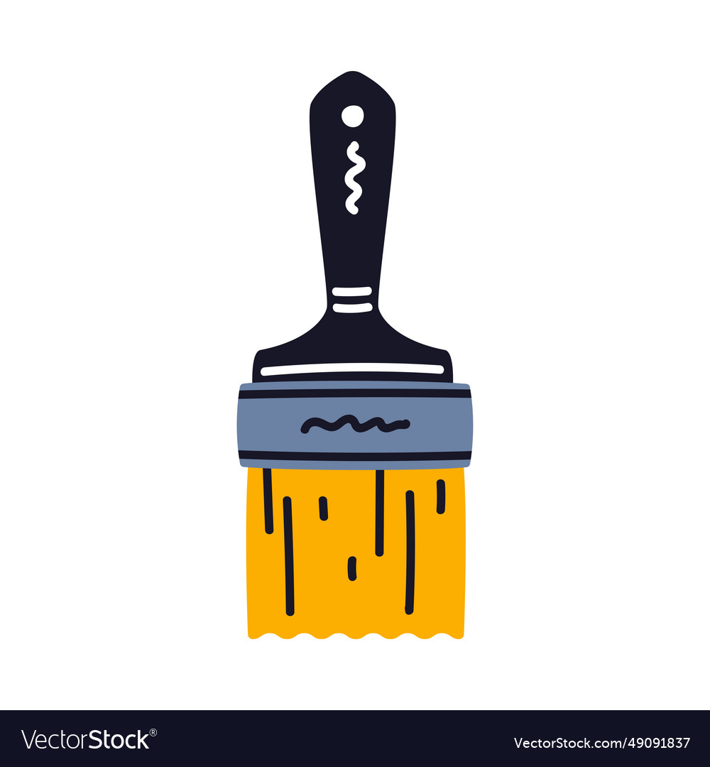 Paint brush with handle as construction tool Vector Image