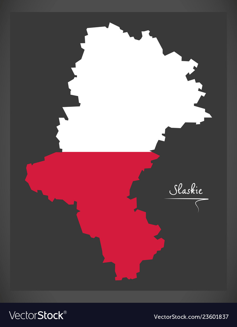 Slaskie map of poland with polish national flag Vector Image