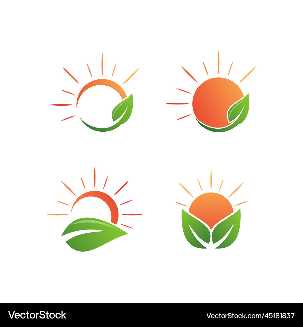 Tree leaf logo template design icon Royalty Free Vector