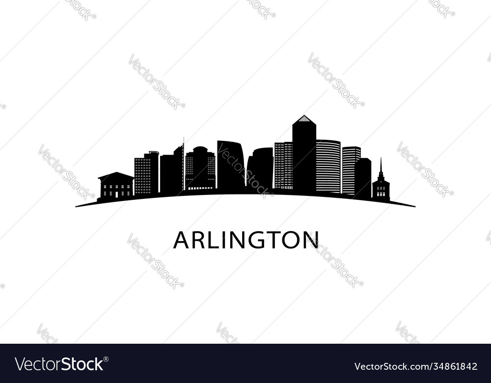 Arlington virginia city skyline black cityscape Vector Image