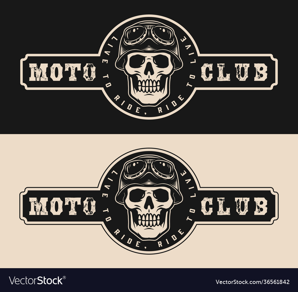 Moto club vintage monochrome emblem Royalty Free Vector