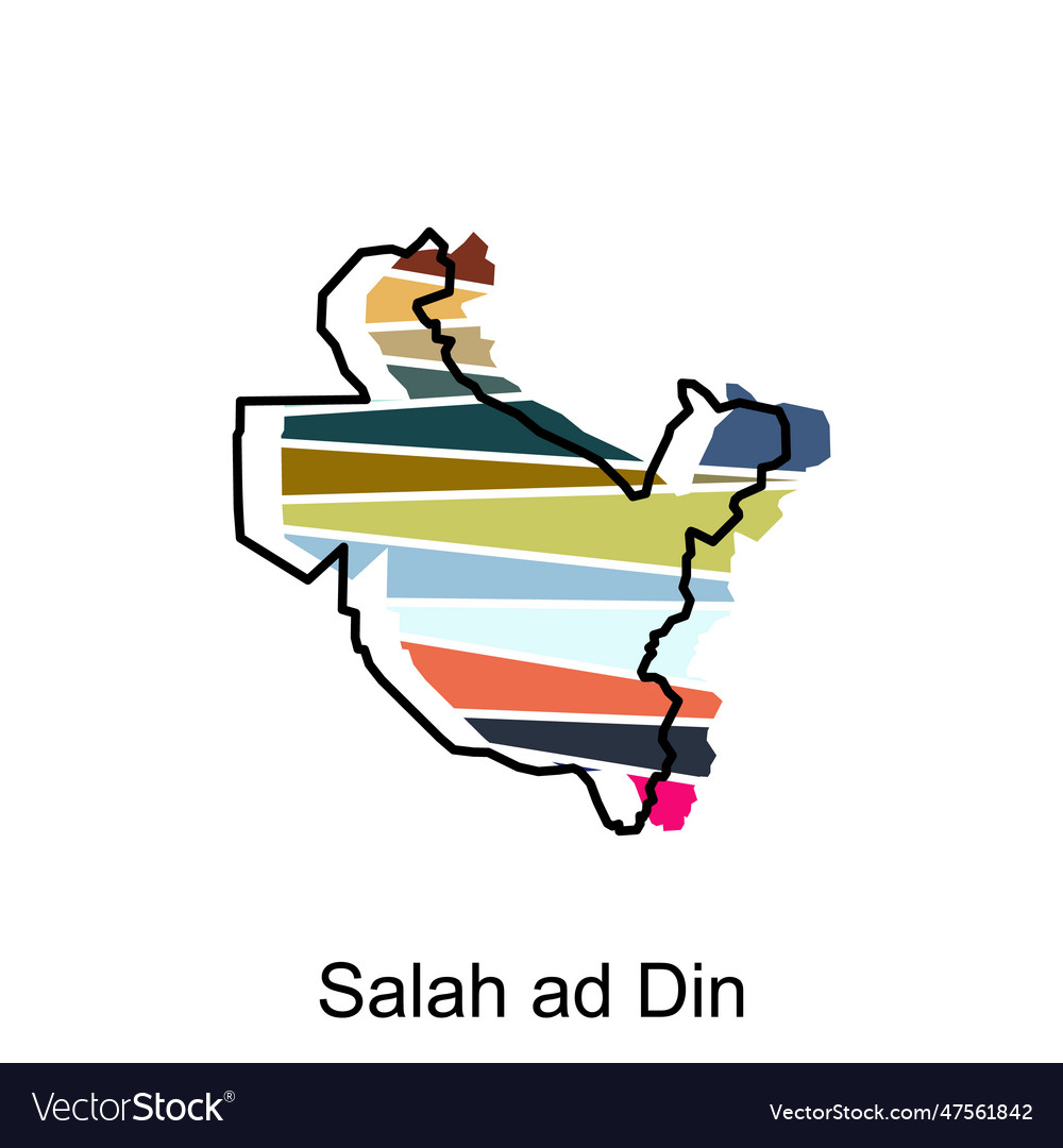 Salah ad din map is highlighted on the iraq Vector Image