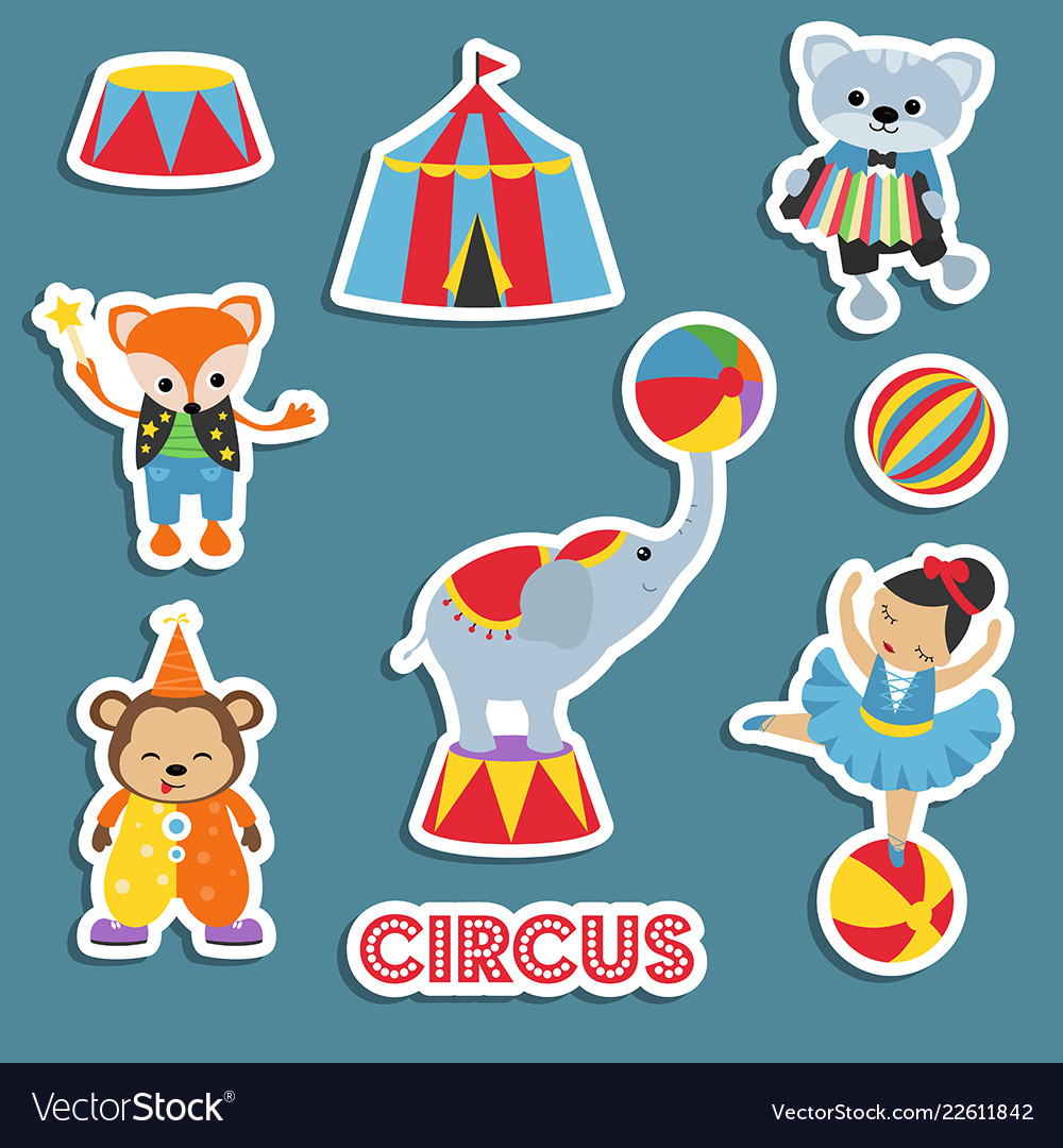 Set of circus animals set of circus animals Vector Image