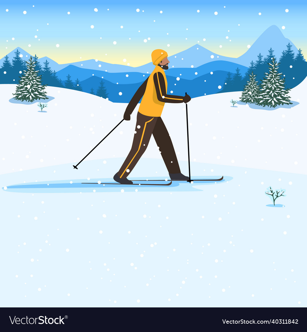 Skiing Royalty Free Vector Image - VectorStock