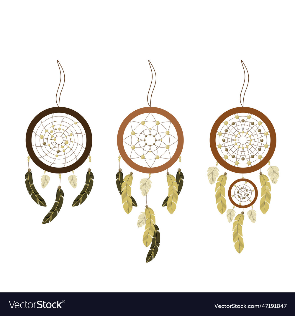 A set of dream catchers Royalty Free Vector Image