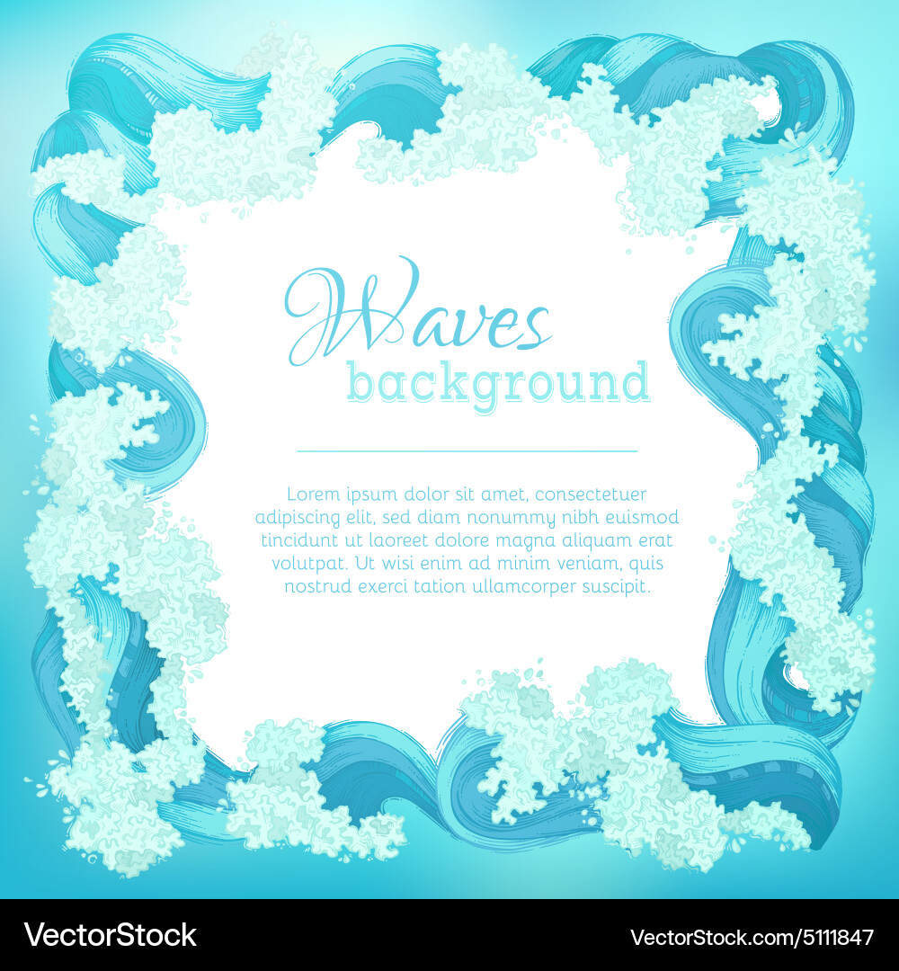 Blue waves Royalty Free Vector Image - VectorStock