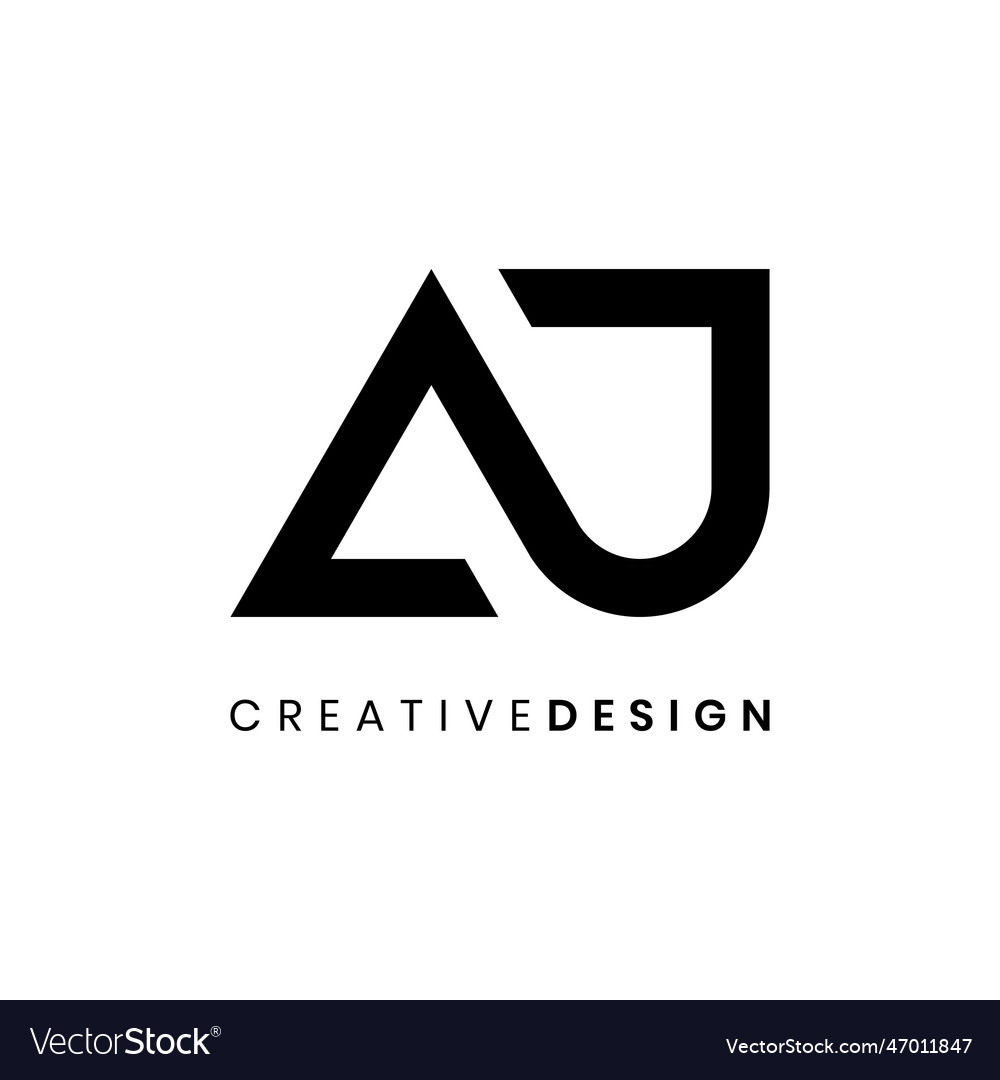 Creative modern letter aj logo design abstract Vector Image