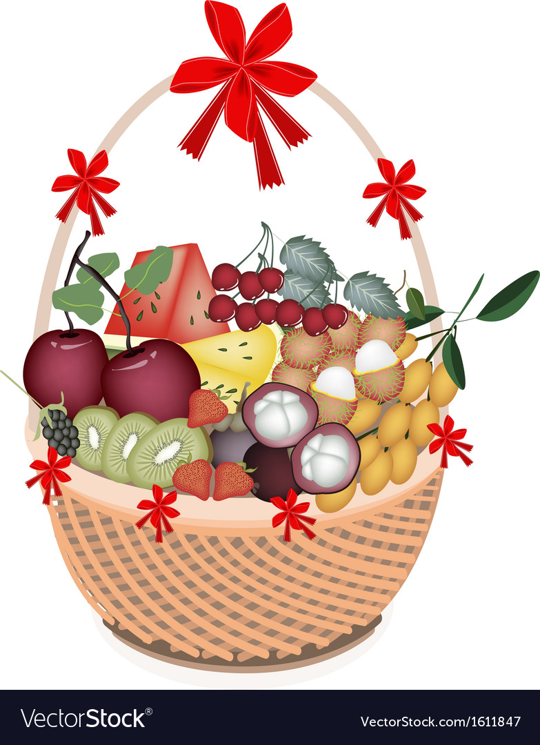 Health and nutrition fruit in gift basket