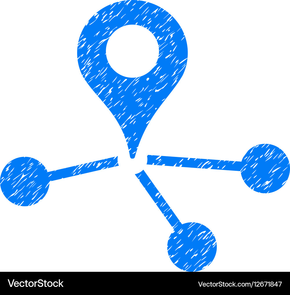 Map marker network grainy texture icon Royalty Free Vector