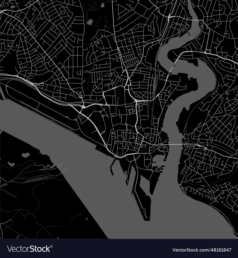 Map of southampton england Royalty Free Vector Image