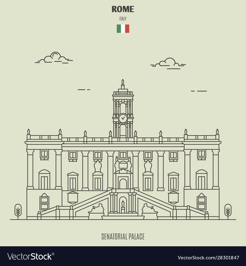 Senatorial palace in rome italy Royalty Free Vector Image