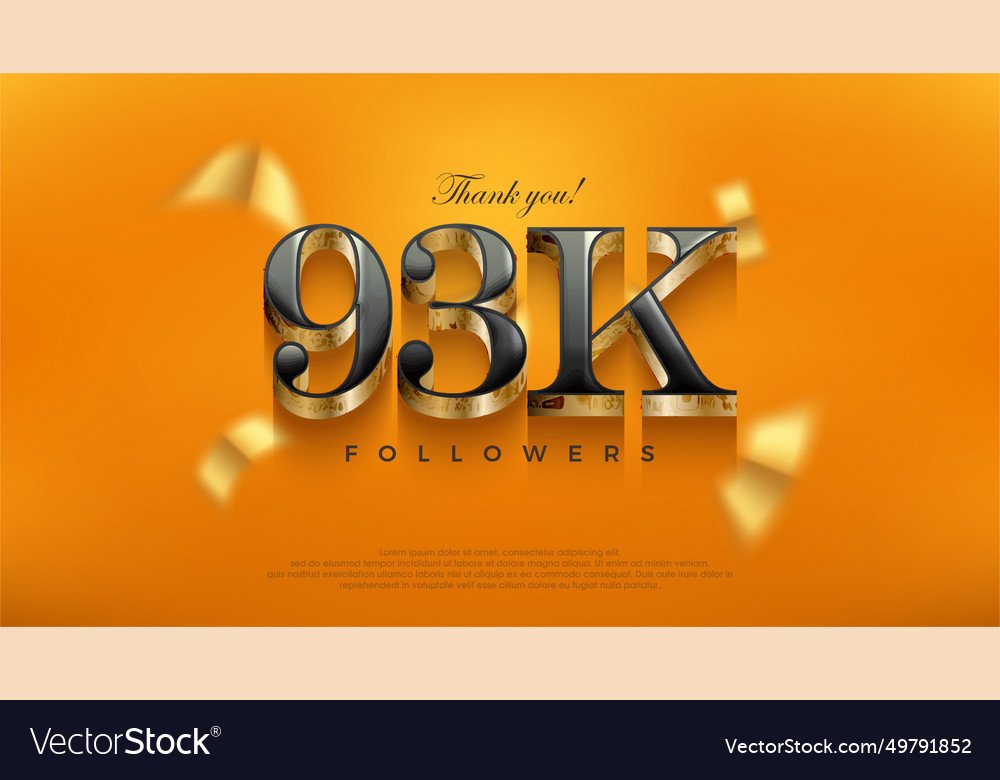 Celebration Of Achieving 93k Followers Posters Vector Image