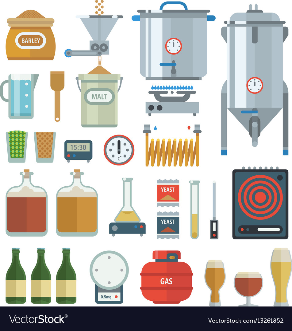 Home Brewing Process Items Royalty Free Vector Image Home Brewing Process Items Royalty Free