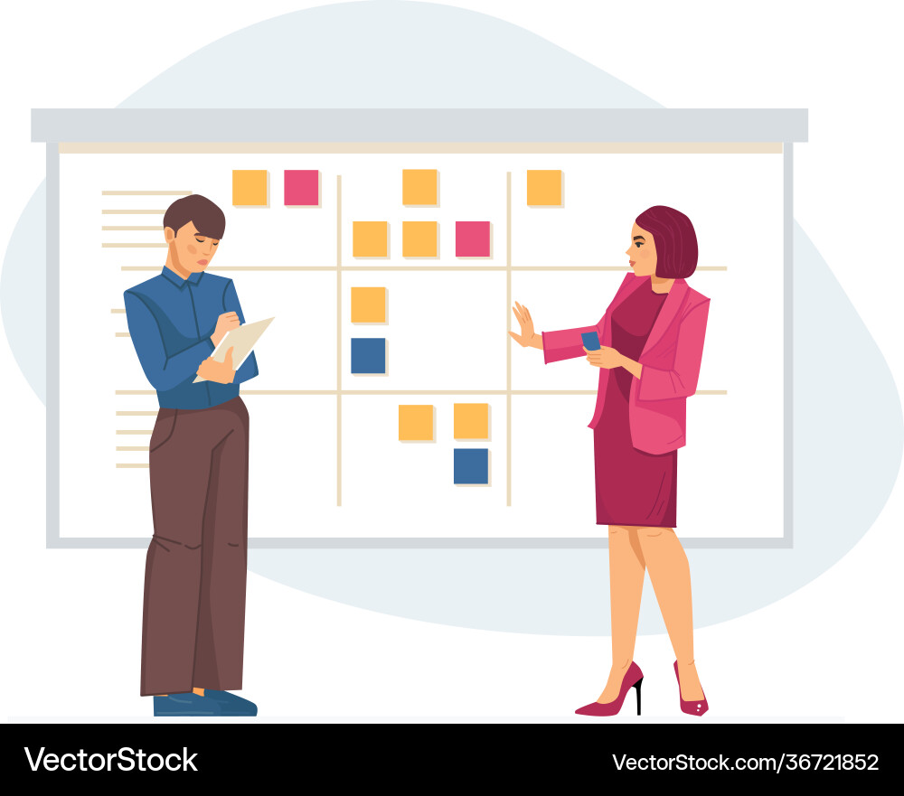 Multitasking planning teamwork and time Royalty Free Vector