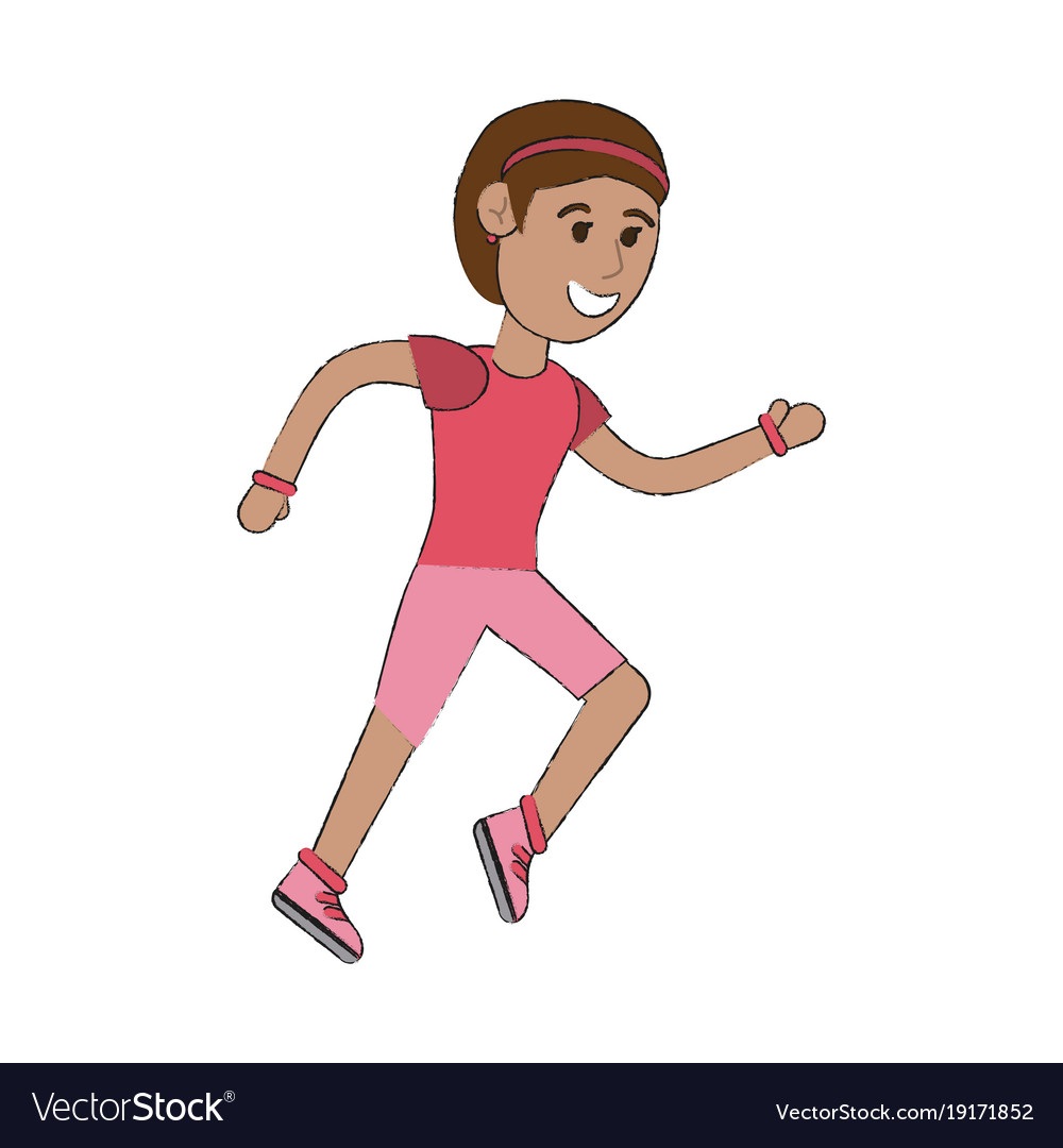 Woman running cartoon Royalty Free Vector Image