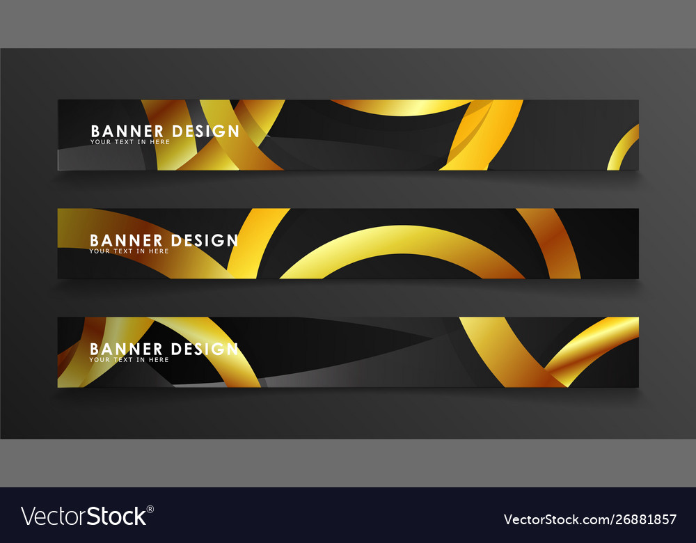 Abstract Circle Banner Fancy Golden Circle On A Vector Image