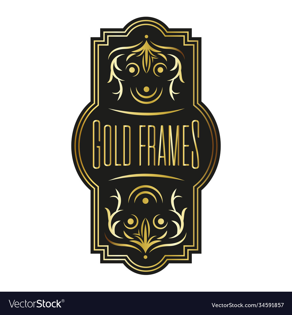 Elegant golden frame with lettering Royalty Free Vector
