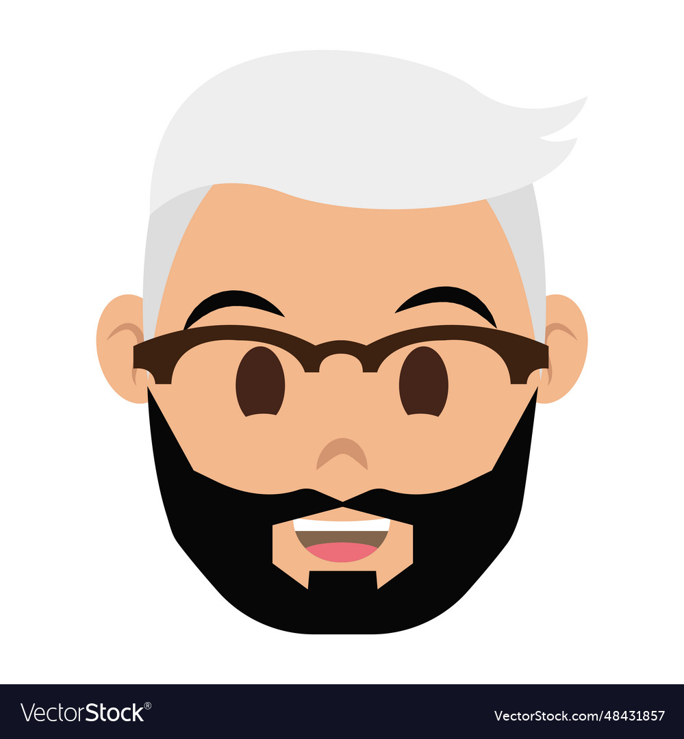 Isolated handsome male hipster character avatar Vector Image