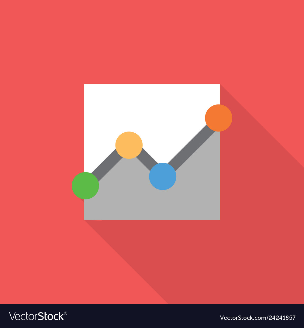 Line chart icon set great flat icons Royalty Free Vector