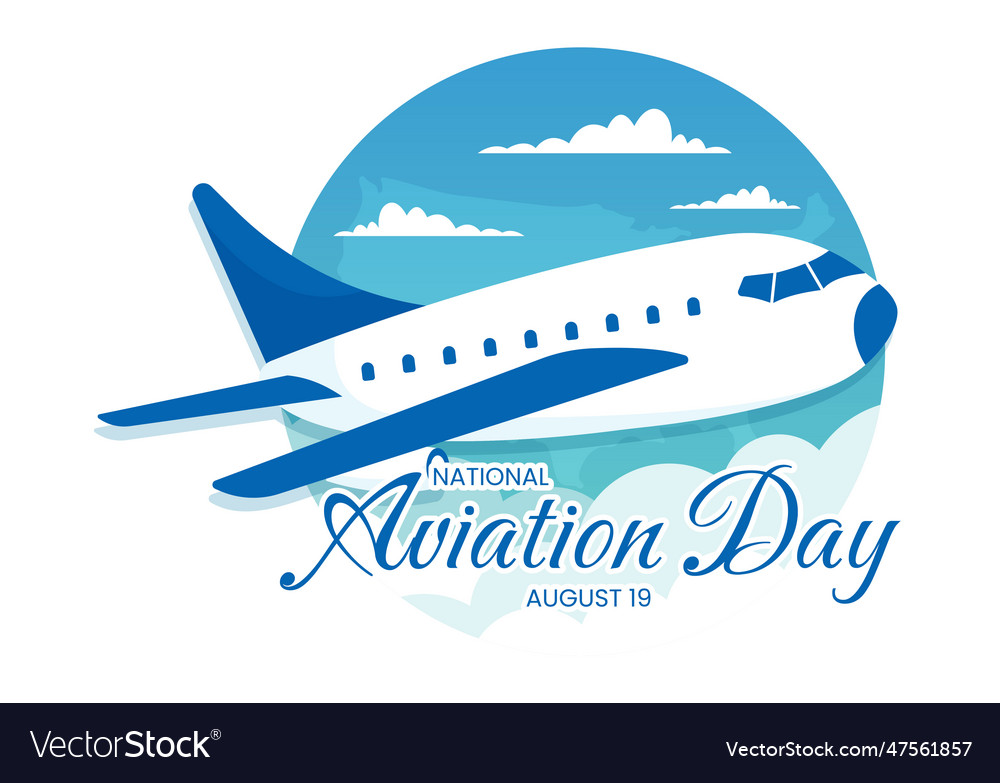 National aviation day of plane with sky blue Vector Image