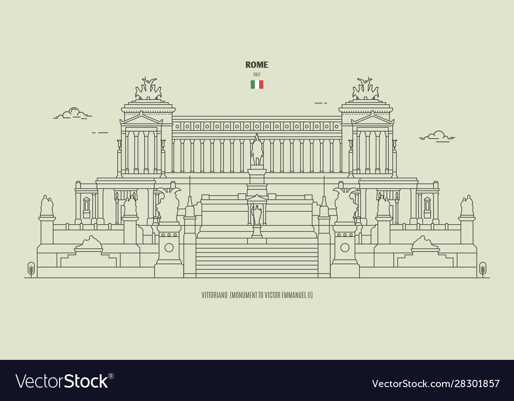 Vittoriano monument in rome italy Royalty Free Vector Image