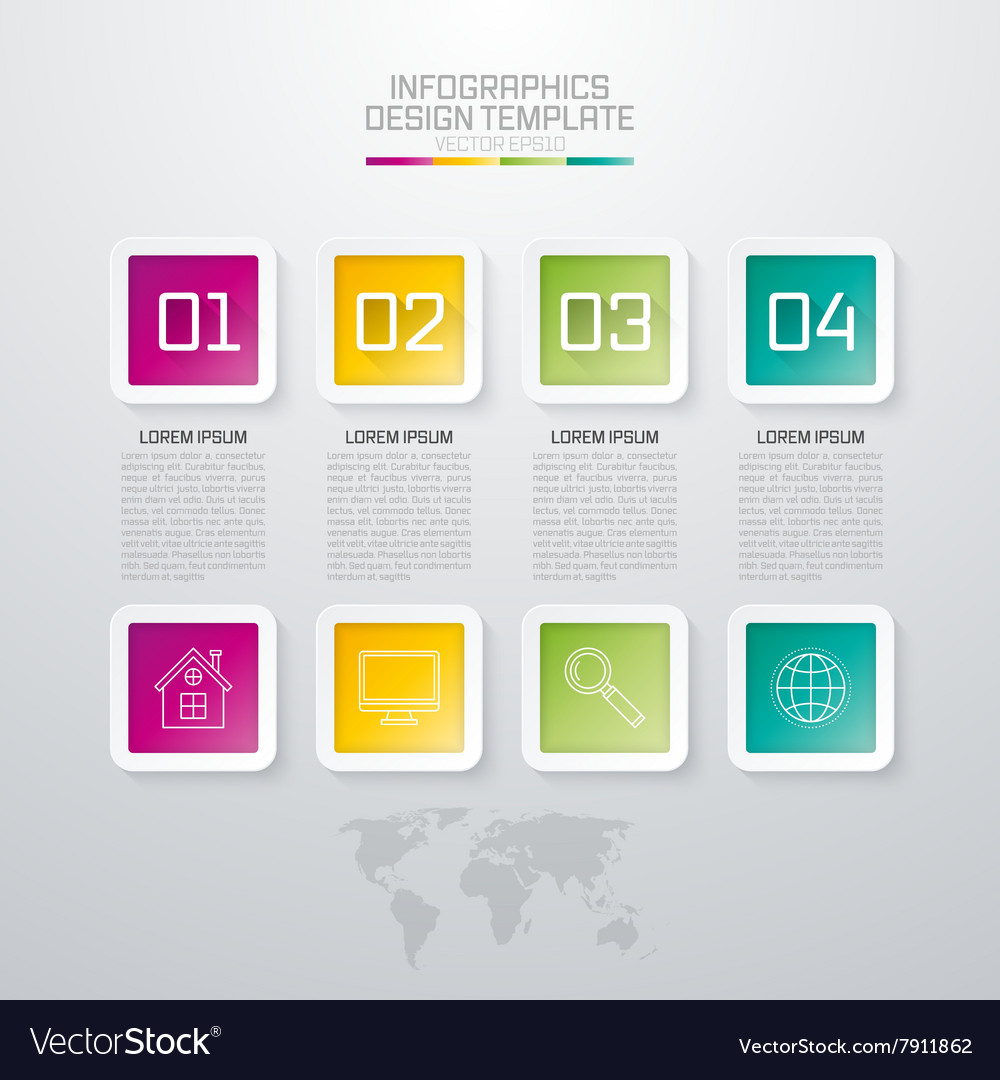 four square infographics royalty free vector image