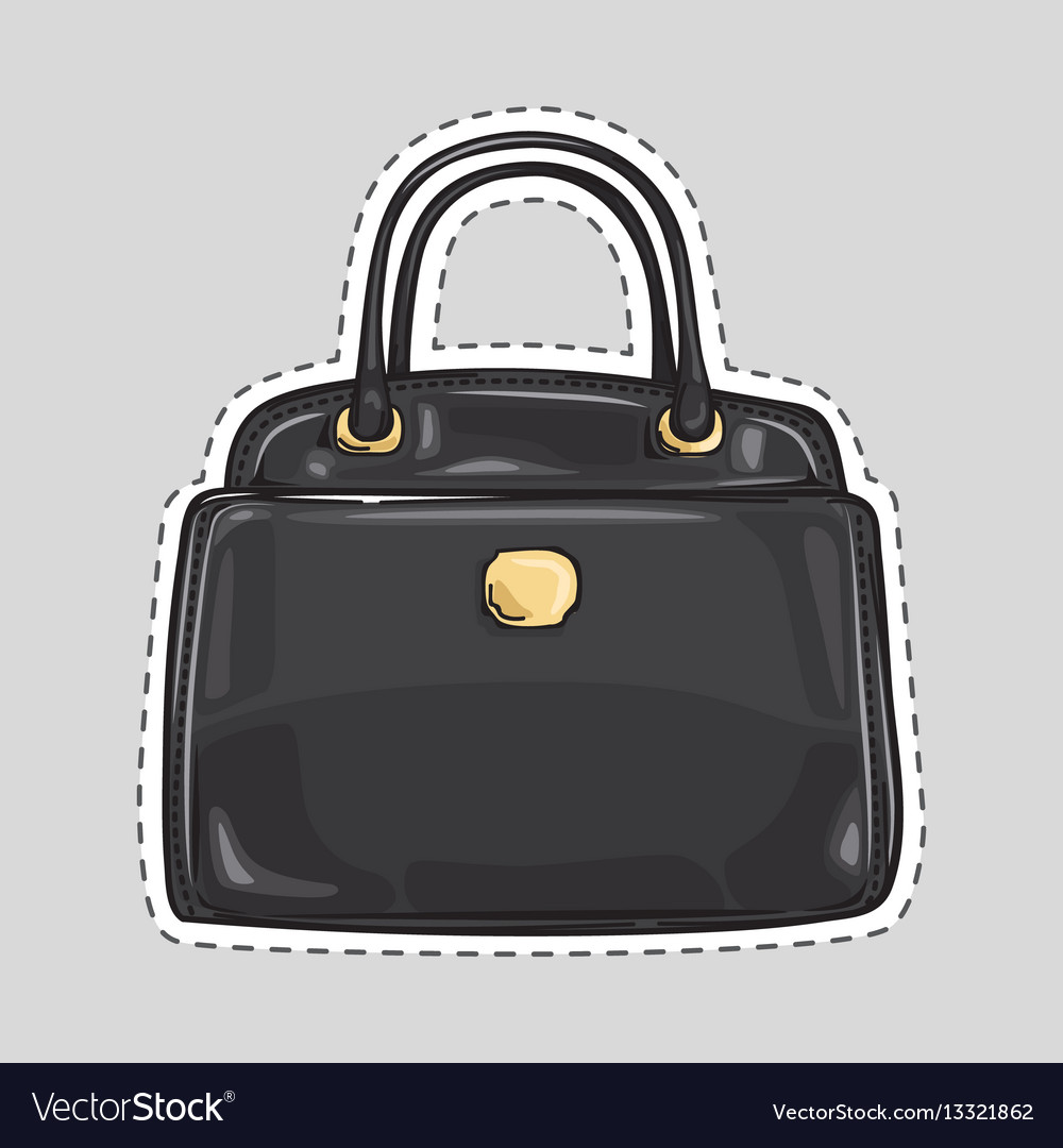 Las Handbag With Handle And Clips Isolated Vector Image On Vectorstock