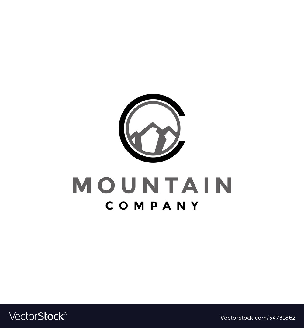 Letter c mountain logo design Royalty Free Vector Image