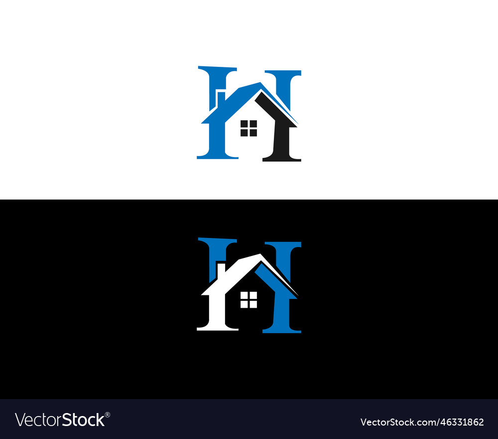 Letter h real estate construction logo design Vector Image