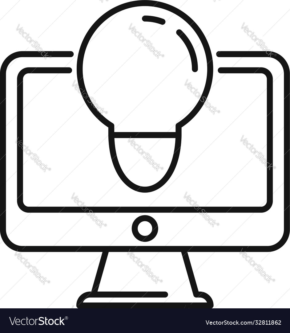 New Pc Innovation Icon Outline Style Royalty Free Vector