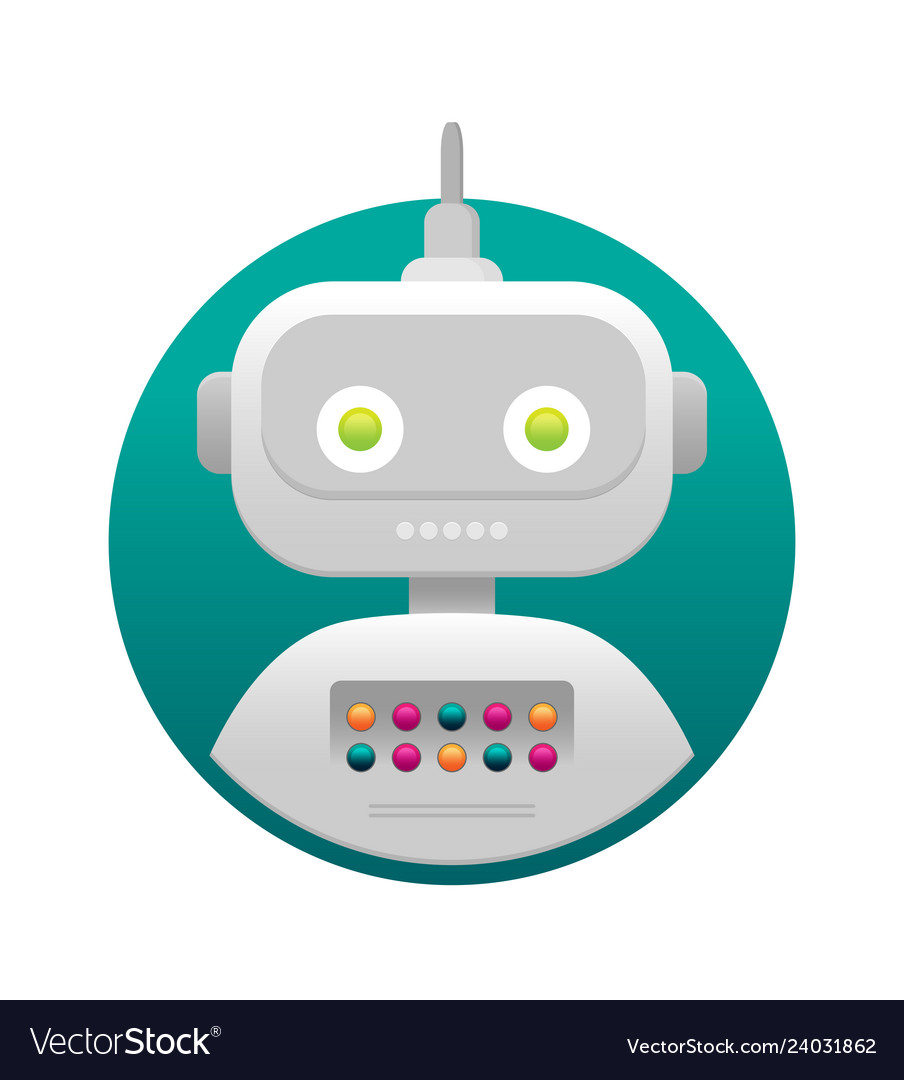 Robot customer support service chat bot flat Vector Image