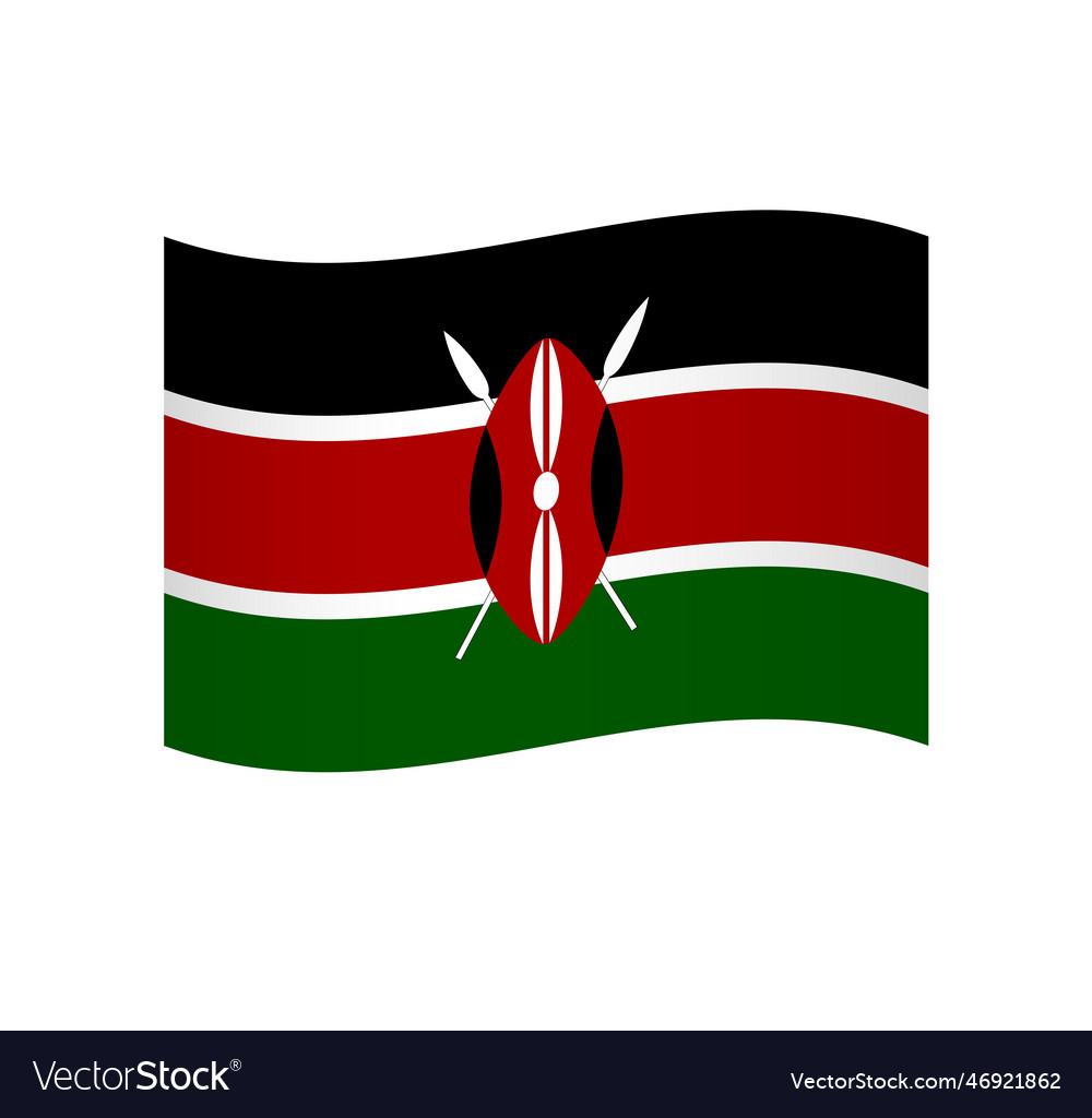 Wavy flag of kenya Royalty Free Vector Image - VectorStock