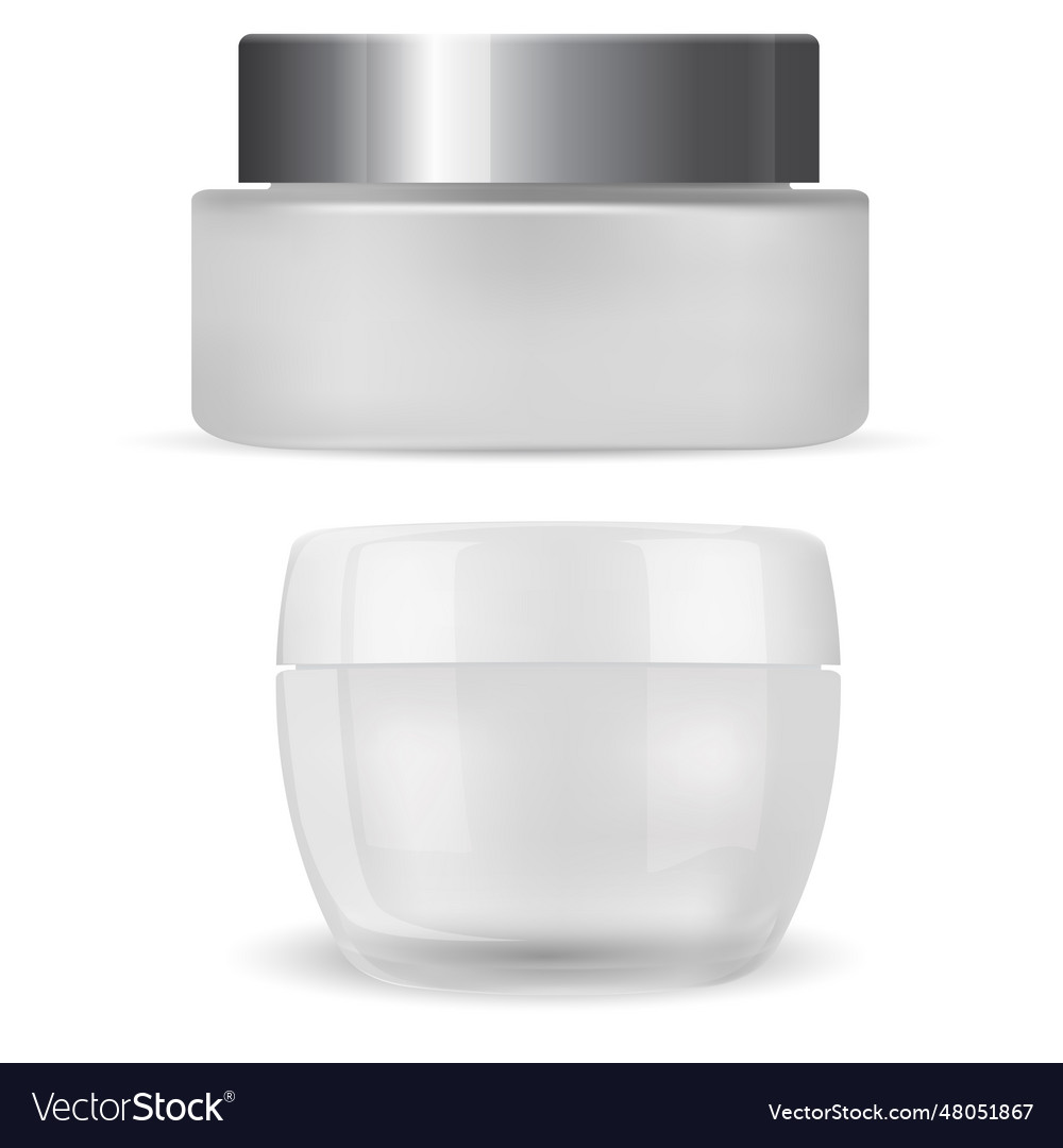 Cream jar cosmetic package mockup 3d container Vector Image