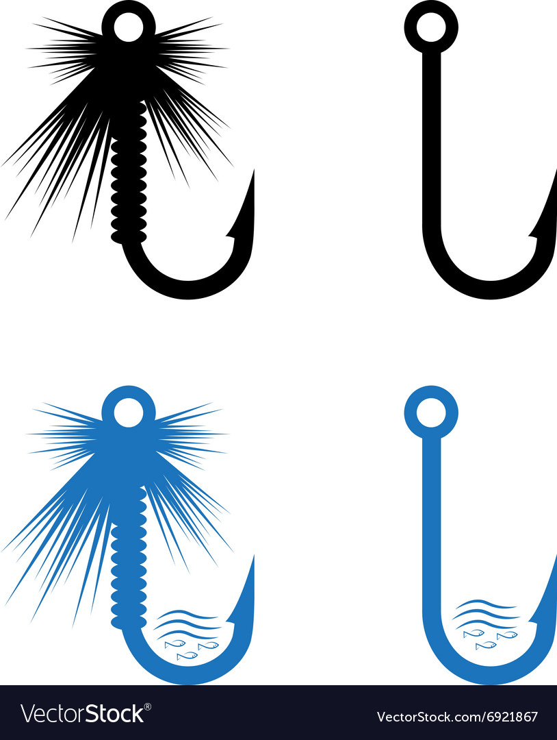 Download Fishing hooks and lures set Royalty Free Vector Image