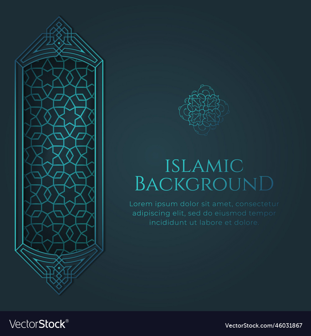 Islamic arabic dark blue background Royalty Free Vector