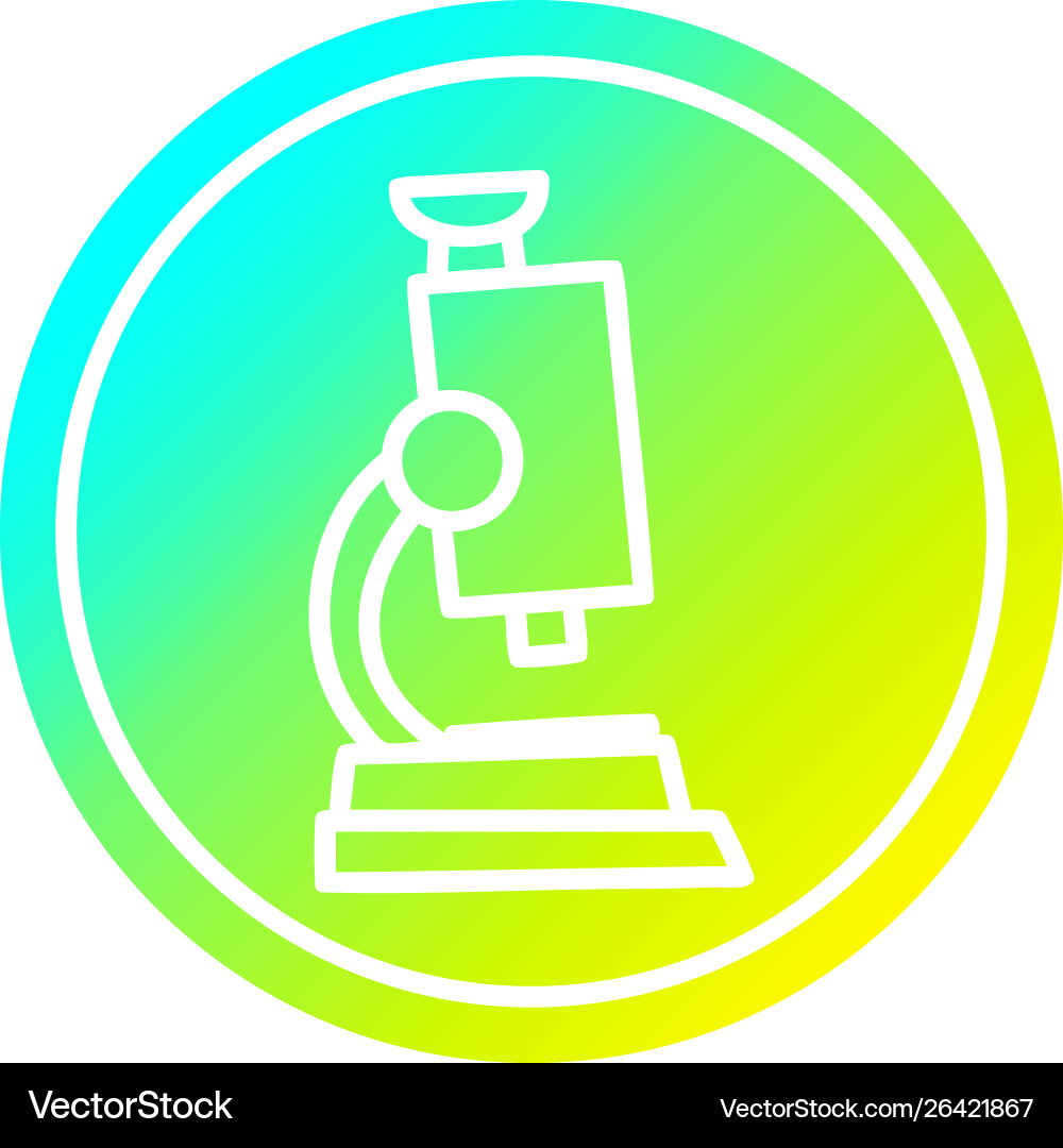 Microscope and slide circular in cold gradient Vector Image