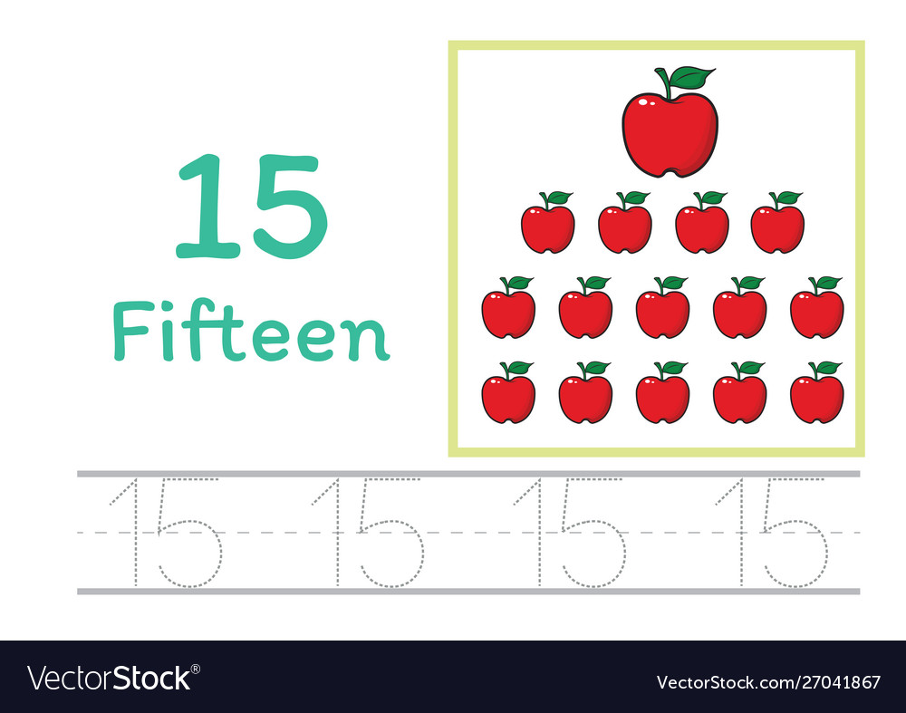 Number tracing and writing tracing worksheet Vector Image