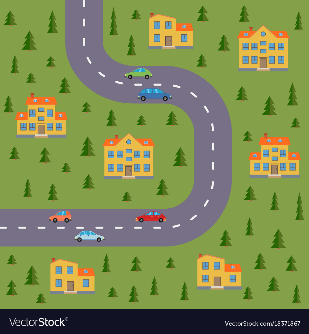 Plan of village Royalty Free Vector Image - VectorStock