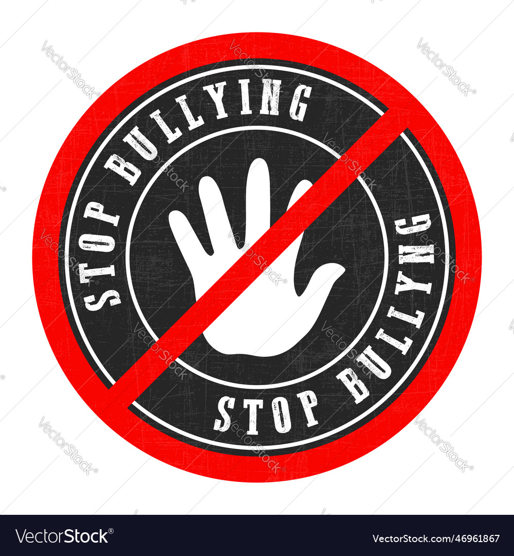 Stop Bullying Rubber Stamp Badge Vintage Badge Vector Image