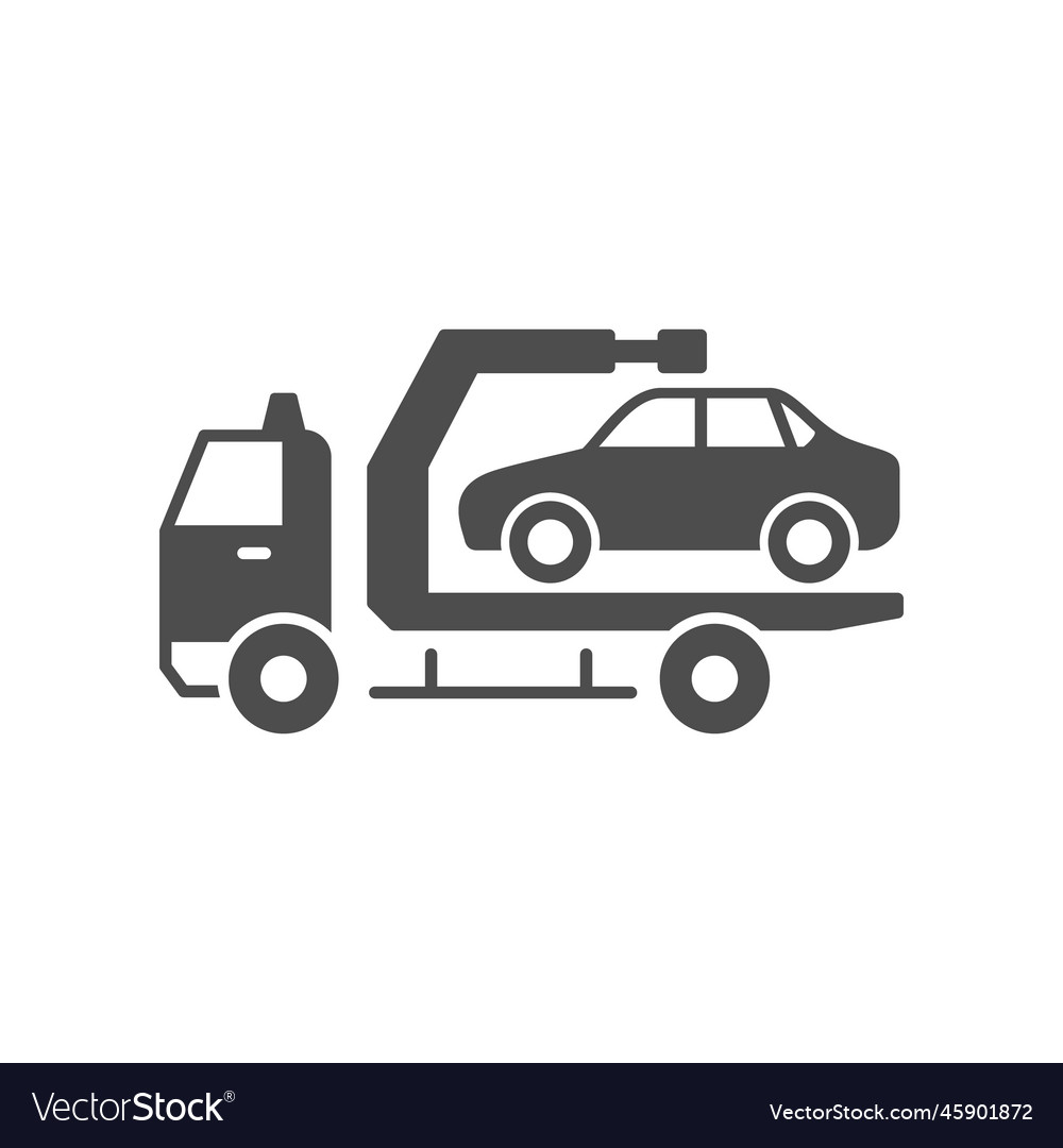 Car evacuation service glyph icon Royalty Free Vector Image