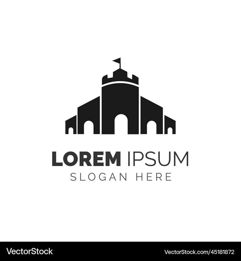Castle logo template Royalty Free Vector Image