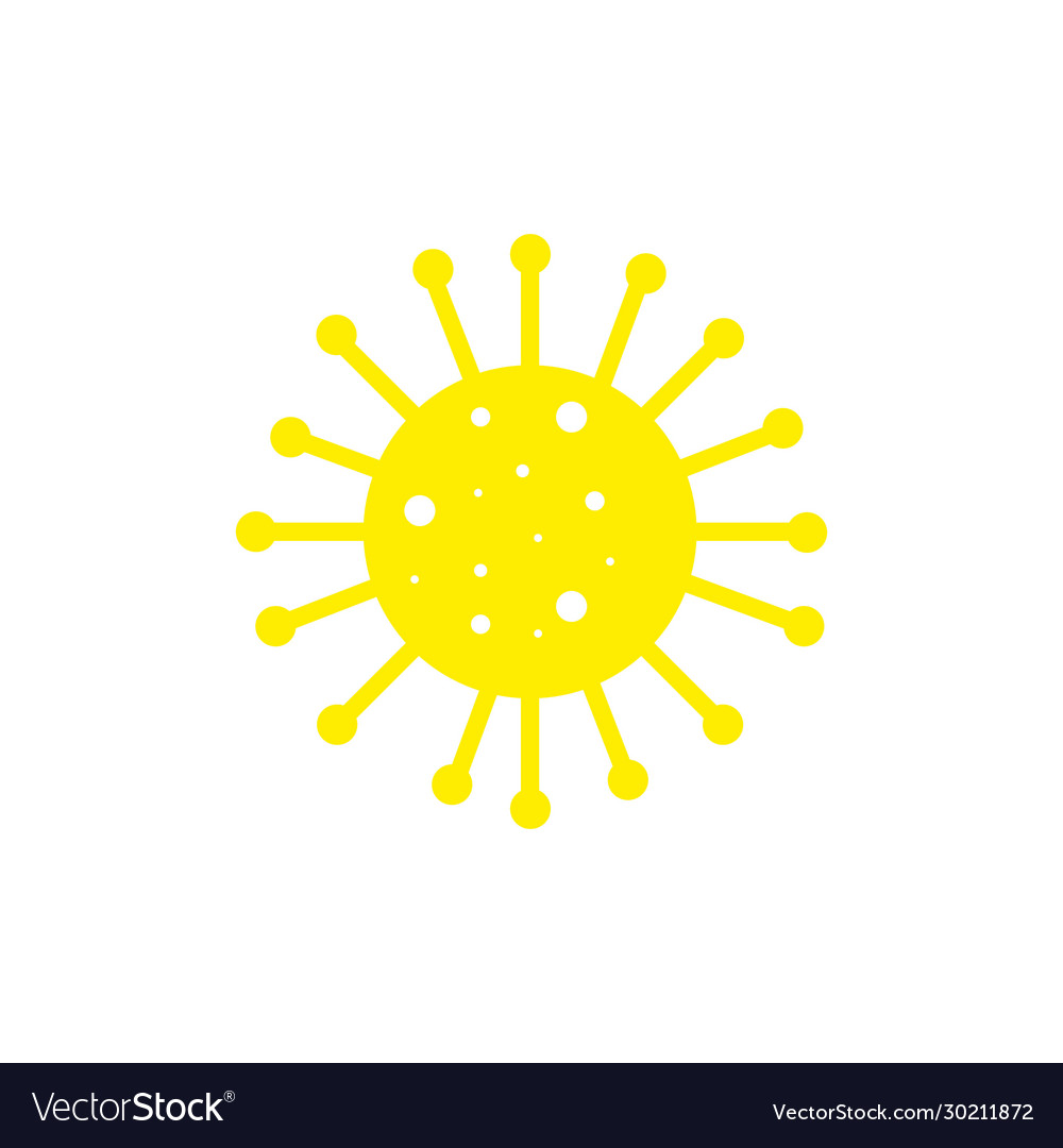 Corona virus yellow icon on white background Vector Image