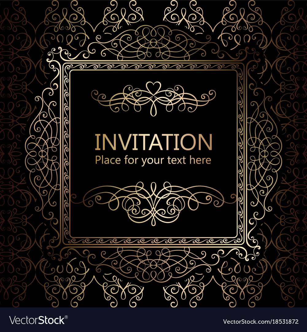 Intricate baroque luxury wedding invitation card Vector Image