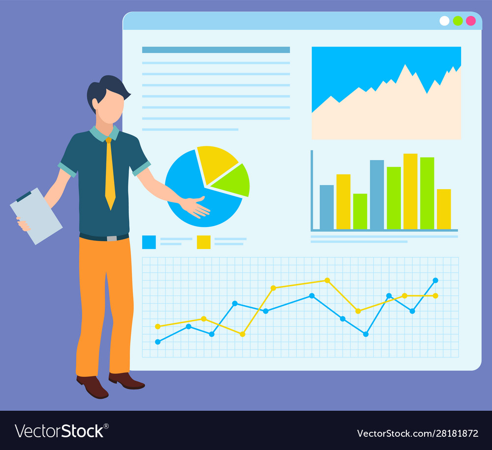 Board reports. Человек делает отчет. Картинки про отчет на доске для презентации. Businessman poster.