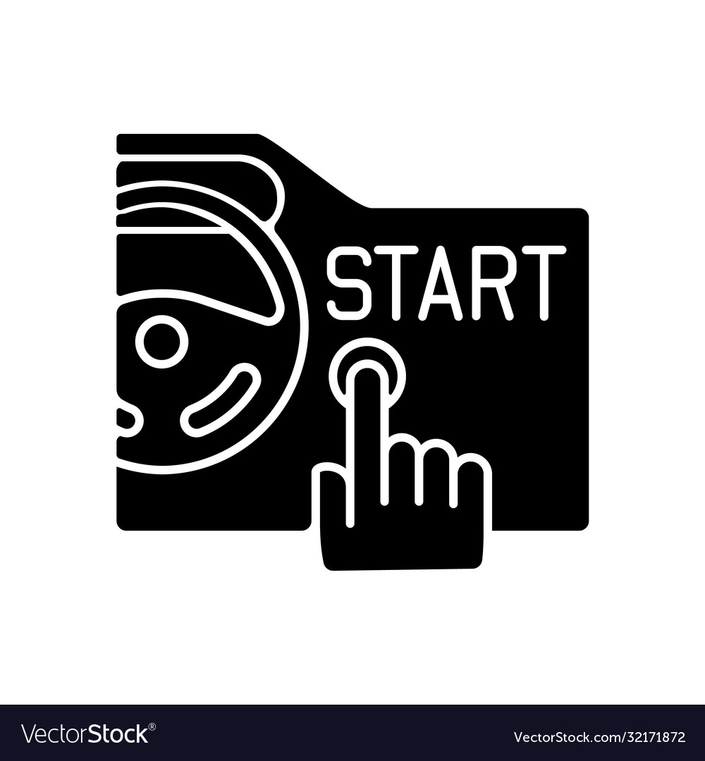 Keyless ignition technology black glyph icon Vector Image