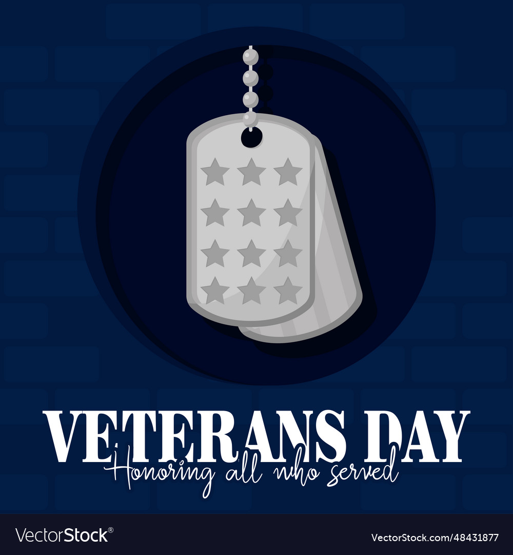Colored veteran day poster with medal Royalty Free Vector